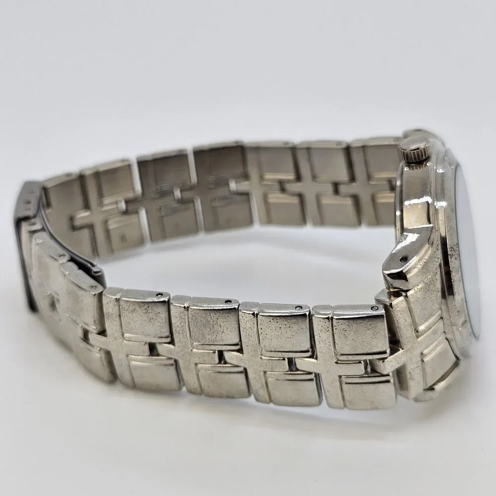 Men's Diamond Watch 40MM Black Dial Gray Bracelet Band 8